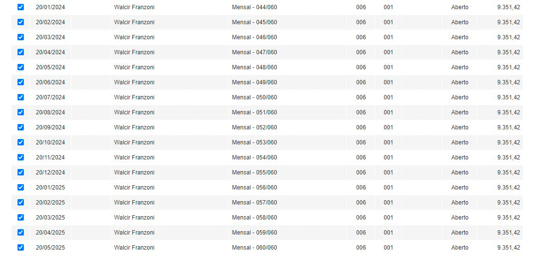 Tela: Antecipações Tela: Antecipações