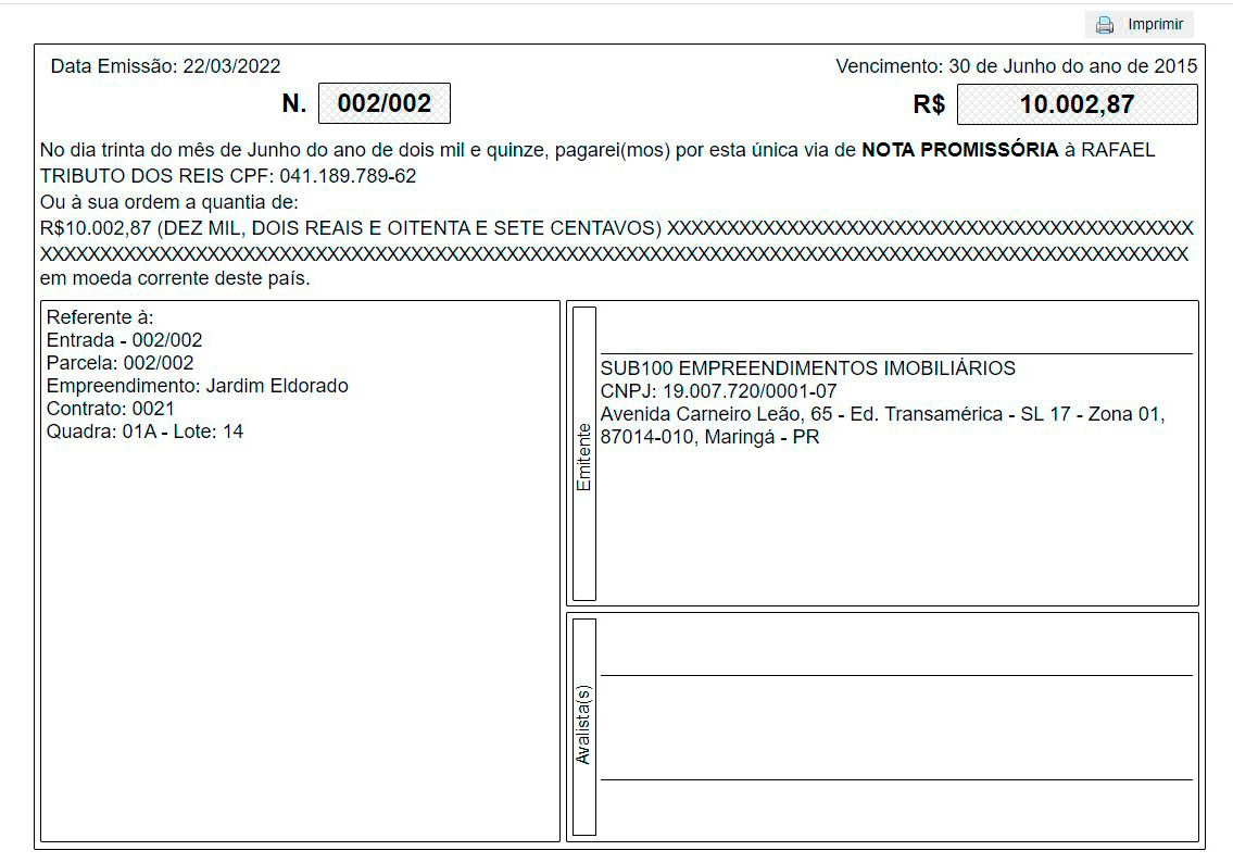 Tela: Emissão de Recebíveis Tela: Emissão de Recebíveis