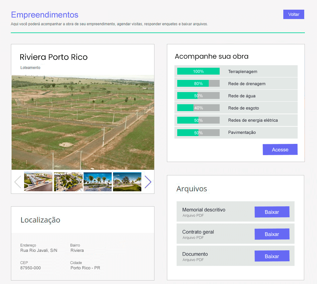 Tela: Acompanhamento de Obra