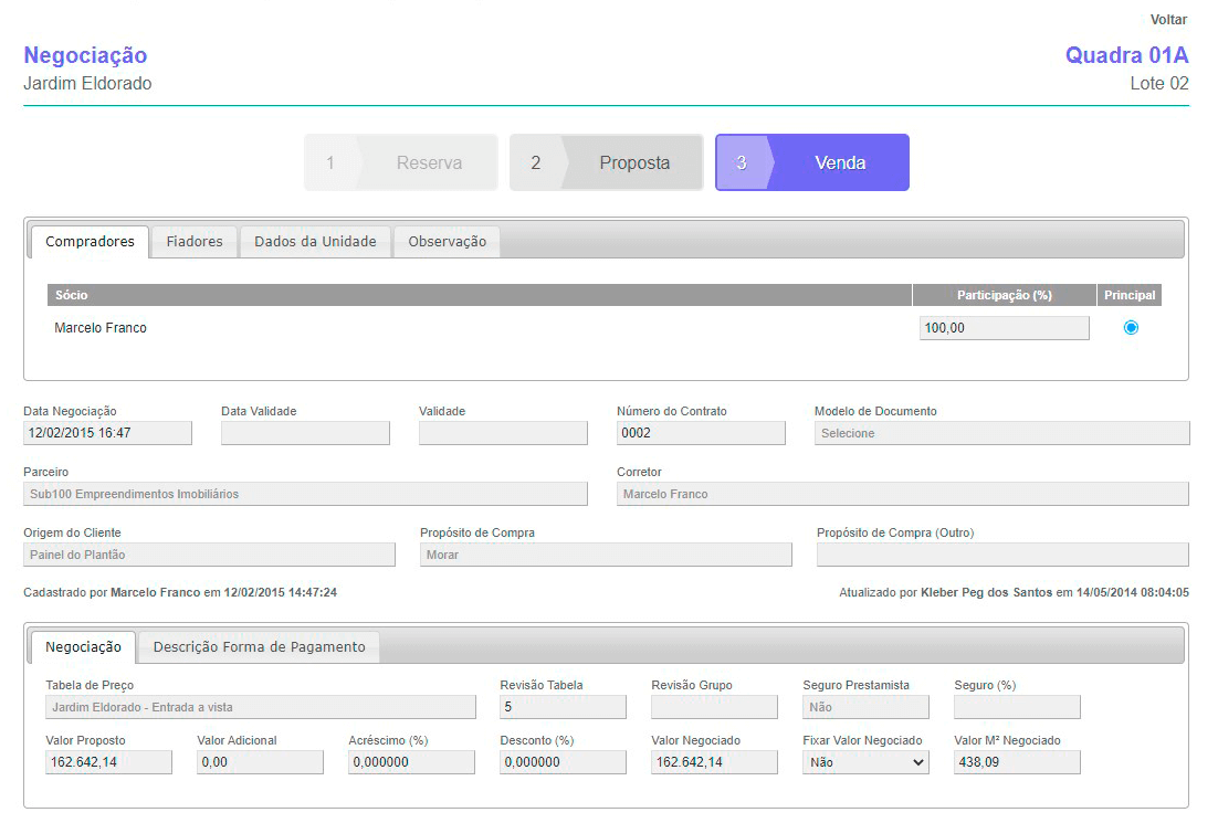 Tela: Venda Tela: Venda